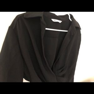 ZARA Flowy Open Twist Top Long Sleeves